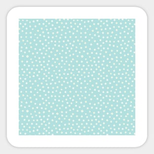 Ditsy Flowers White On Light Blue Sticker